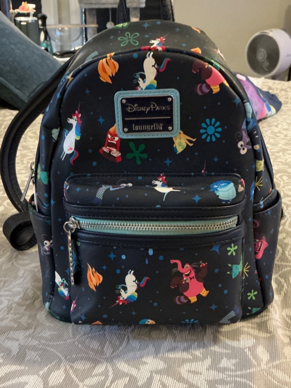Loungefly Black Disney Parks Mini Backpack Inside Out Print!